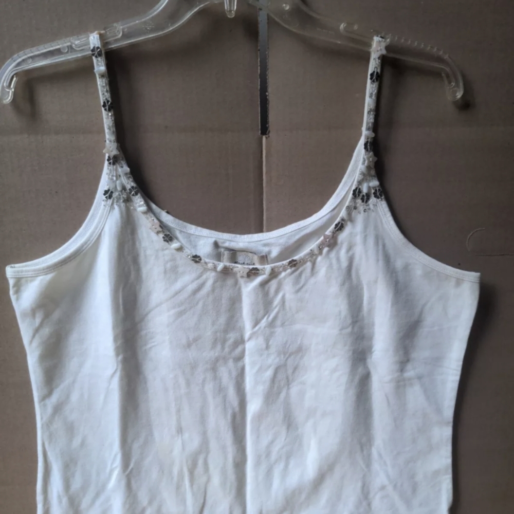 Think Tank Women's Dressy Tank Cami Top White Size XL